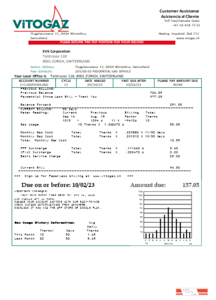 Vitogaz Switzerland AG utility business bill SCR PSD template